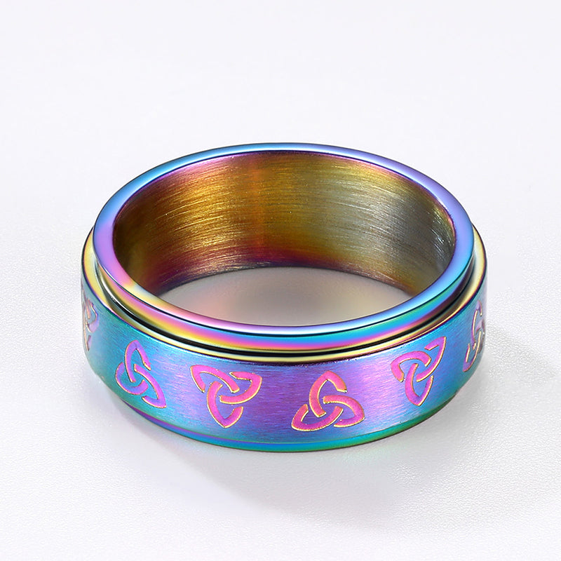 Celtic Knot Fidget Band Ring for Anxiety for Men