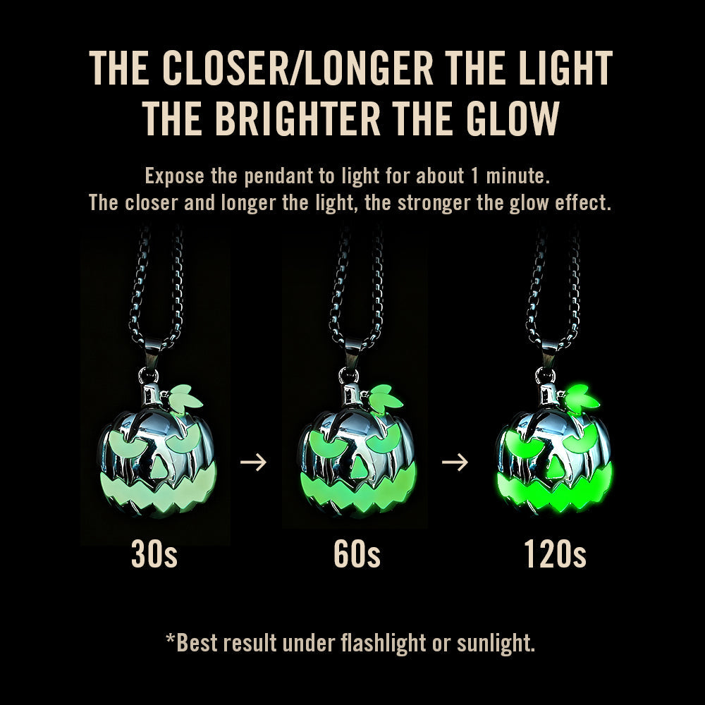 Halloween Glow in the Dark Pumpkin Pendant Necklace Gift